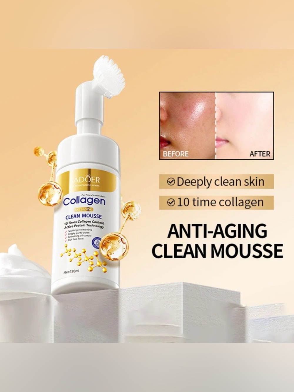 Sadoer Collagen anti-aging Clean Mousse - Picture 3 of 4